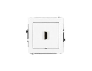 DECO Mechanizm gniazda pojedynczego HDMI 2.1, 8K, bez pola opisowego biały DHDMIBO-5