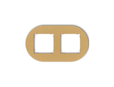 MINI Ramka uniwersalna podwójna okrągła z tworzywa złoty 29MRTO-2