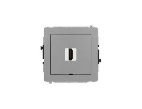 DECO Mechanizm gniazda pojedynczego HDMI 2.1, 8K, bez pola opisowego szary mat 27DHDMIBO-5