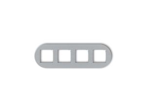 MINI Ramka uniwersalna poczwórna okrągła z tworzywa srebrny metalik 7MRTO-4