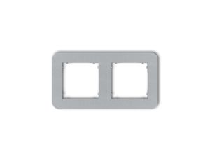 MINI Ramka uniwersalna podwójna zaokrąglona z tworzywa srebrny metalik 7MRTZ-2