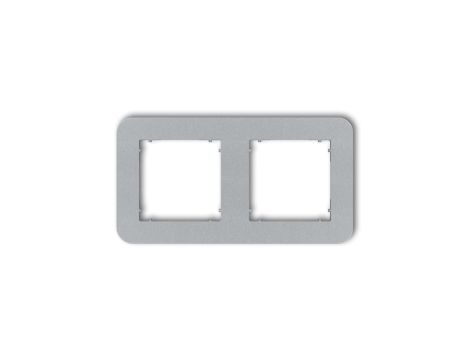 MINI Ramka uniwersalna podwójna zaokrąglona z tworzywa srebrny metalik 7MRTZ-2