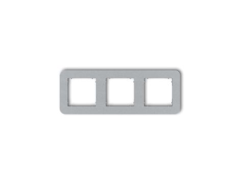 MINI Ramka uniwersalna potrójna zaokrąglona z tworzywa srebrny metalik 7MRTZ-3
