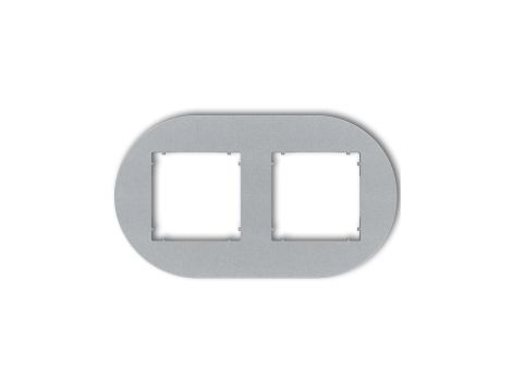 MINI Ramka uniwersalna podwójna okrągła z tworzywa srebrny metalik 7MRTO-2