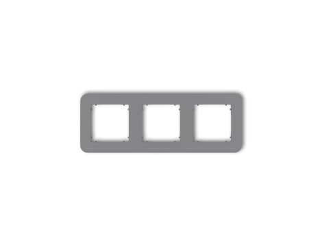 MINI Ramka uniwersalna potrójna zaokrąglona z tworzywa szary mat 27MRTZ-3