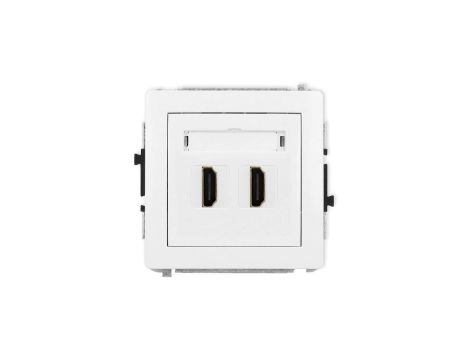 DECO Mechanizm gniazda podwójnego HDMI 2.1, 8K biały DHDMI-6