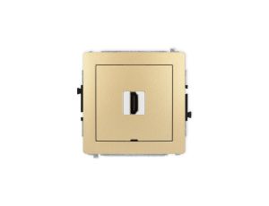 DECO Mechanizm gniazda pojedynczego HDMI 2.1, 8K, bez pola opisowego złoty 29DHDMIBO-5