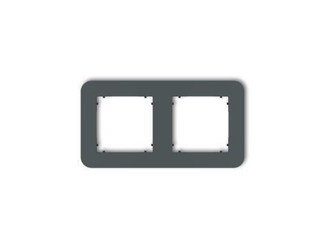 MINI Ramka uniwersalna podwójna zaokrąglona z tworzywa grafitowy mat 28MRTZ-2
