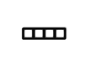 MINI Ramka uniwersalna poczwórna zaokrąglona z tworzywa czarny mat 12MRTZ-4