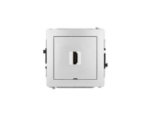 DECO Mechanizm gniazda pojedynczego HDMI 2.1, 8K, bez pola opisowego srebrny metalik 7DHDMIBO-5