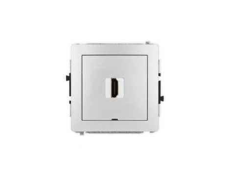 DECO Mechanizm gniazda pojedynczego HDMI 2.1, 8K, bez pola opisowego srebrny metalik 7DHDMIBO-5