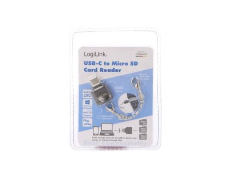 CR0039 Czytnik kart: pamięci, USB C wtyk, OTG, USB 2.0, 480Mbps