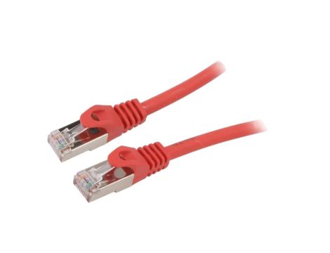 PP6A-LSZHCU-R-15M Patch cord S/FTP 6a drut Cu LSZH czerwony 15m 27AWG