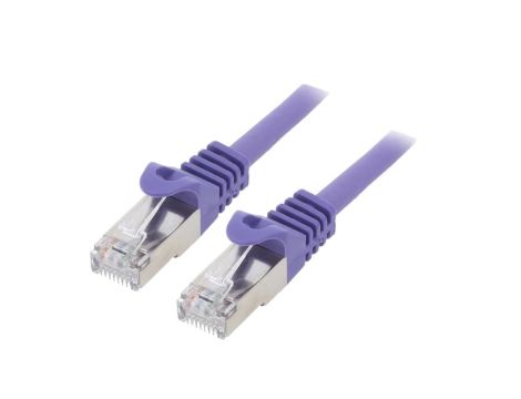 PP6A-LSZHCU-V-5M Patch cord S/FTP 6a drut Cu LSZH fioletowy 5m 27AWG