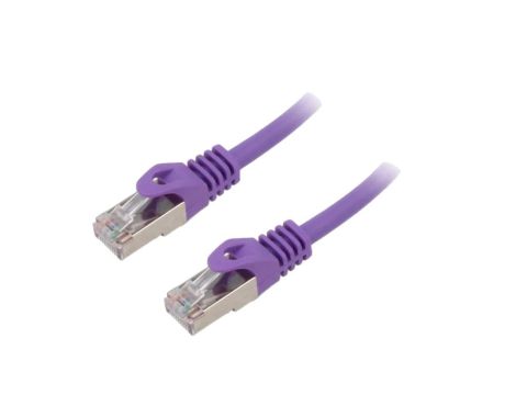 PP6A-LSZHCU-V-20M Patch cord S/FTP 6a drut Cu LSZH fioletowy 20m 27AWG