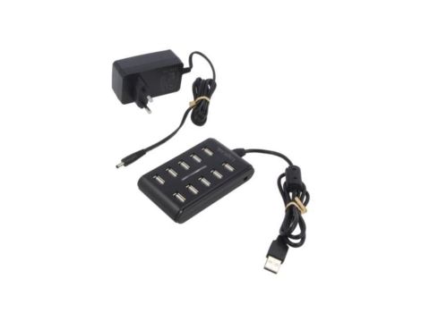 Hub USB, DC, USB A gniazdo x10, USB A wtyk, USB 2.0, PnP, 480Mbps UA0125