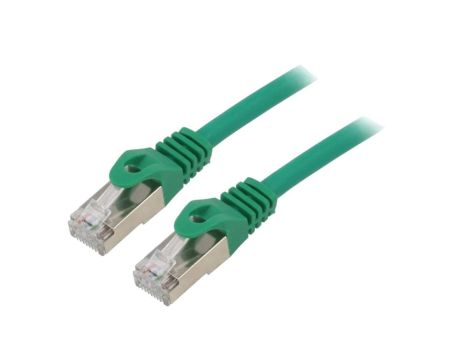 PP6A-LSZHCU-G-10M Patch cord S/FTP 6a drut Cu LSZH zielony 10m 27AWG
