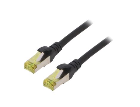 DK-1644-A-050/BL Patch cord S/FTP 6a linka Cu LSZH czarny 5m 26AWG