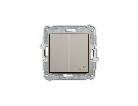 ICON Mechanizm łącznika jednobiegunowego ze schodowym (wspólne zasilanie) taupe 60IWP-10.1