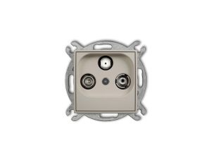 ICON Mechanizm gniazda abonenckiego RTV-SAT przelotowego 10dB taupe 60IGSP