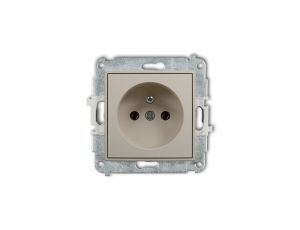 ICON Mechanizm gniazda pojedynczego z uziemieniem 2P+Z (bez przesłon torów prądowych) taupe 60IGP-1z
