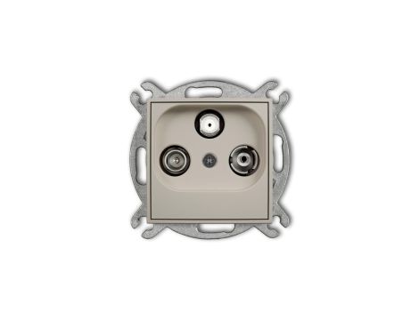 ICON Mechanizm gniazda abonenckiego RTV-SAT końcowego (2 wejścia antenowe) taupe 60IGST