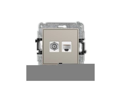ICON Mechanizm gniazda antenowego poj. typu F (SAT) + gniazda komp. poj. 1xRJ45, kat. 6, 8-stykowy, bez opisu taupe 60IGFKBO-3
