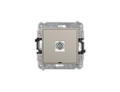 ICON Mechanizm gniazda antenowego pojedynczego typu F (SAT) niklowany, bez pola opisowego taupe 60IGFBO-1
