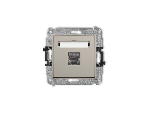 ICON Mechanizm gniazda komputerowego pojedynczego 1xRJ45, kat. 6, ekranowany, 8-stykowy taupe 60IGK-5