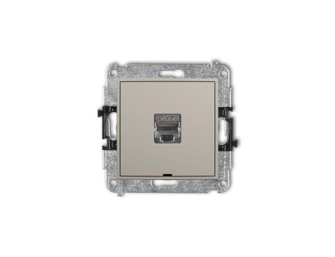 ICON Mechanizm gniazda komputerowego pojedynczego 1xRJ45, kat. 6, ekranowany, 8-stykowy, bez pola opisowego taupe 60IGKBO-5