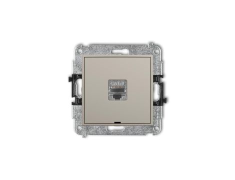 ICON Mechanizm gniazda komputerowego pojedynczego 1xRJ45, kat. 8, ekranowany, 8-stykowy, bez pola opisowego taupe 60IGKBO-11