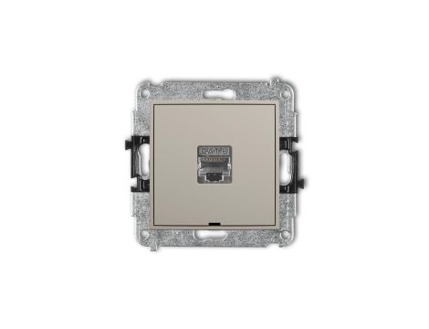 ICON Mechanizm gniazda komputerowego pojedynczego 1xRJ45, kat. 5e, ekranowany, 8-stykowy, bez pola opisowego taupe 60IGKBO-1e