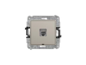 ICON Mechanizm gniazda komputerowego pojedynczego 1xRJ45, kat. 7, ekranowany, 8-stykowy, bez pola opisowego taupe 60IGKBO-9
