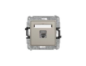 ICON Mechanizm gniazda komputerowego pojedynczego 1xRJ45, kat. 7, ekranowany, 8-stykowy taupe 60IGK-9
