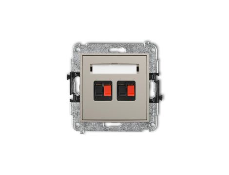 ICON Mechanizm gniazda głośnikowego podwójnego taupe 60IGG-2