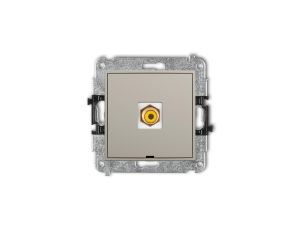 ICON Mechanizm gniazda pojedynczego RCA, bez pola opisowego (typu cinch - żółty, pozłacany) taupe 60IGRCABO-1