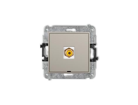 ICON Mechanizm gniazda pojedynczego RCA, bez pola opisowego (typu cinch - żółty, pozłacany) taupe 60IGRCABO-1