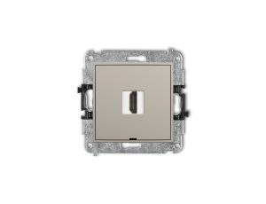 ICON Mechanizm gniazda pojedynczego HDMI 2.0, 4K, bez pola opisowego taupe 60IHDMIBO-3