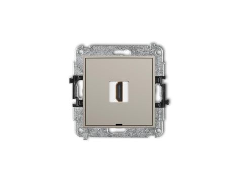ICON Mechanizm gniazda pojedynczego HDMI 2.0, 4K, bez pola opisowego taupe 60IHDMIBO-3