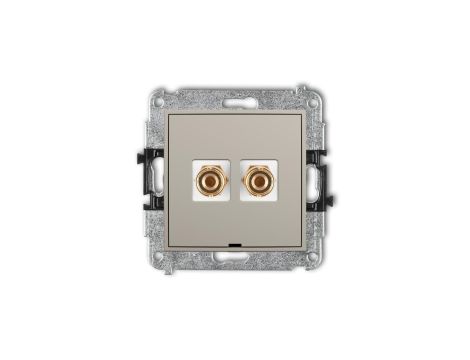 ICON Mechanizm gniazda głośnikowego poj., bez opisu (banan - czerwony i czarny, pozłacany, 4 mm2, do lutowania) taupe 60IGGBO-3