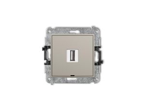 ICON Mechanizm gniazda pojedynczego USB A-A 2.0, bez pola opisowego taupe 60IGUSBBO-1