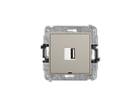 ICON Mechanizm ładowarki USB pojedynczej USB A, 5W max., 5V, 1A, bez pola opisowego taupe 60ICUSBBO-1