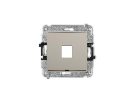 ICON Mechanizm gniazda multimedialnego pojedynczego bez modułu, bez pola opisowego (standard Keystone) taupe 60IGMBO-1P