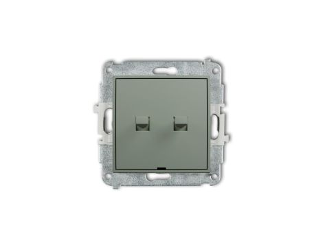 ICON Łącznik jednobiegunowy ze schodowym w stylu amerykańskim (2 klawisze bez pikt.,wspólne zasilanie) szałwiowy 61IWPUS-10.11