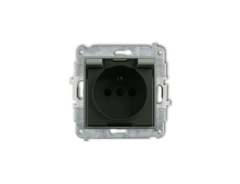 ICON Mechanizm gniazda bryzgoszczelnego z uziemieniem 2P+Z (klapka dymna, przesłony torów prądowych) szałwiowy 61IGPB-1zdp