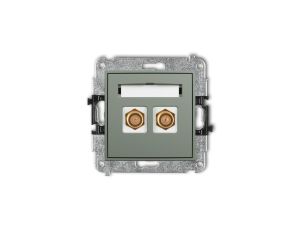 ICON Mechanizm gniazda antenowego podwójnego typu F (SAT) pozłacany szałwiowy 61IGF-2.1