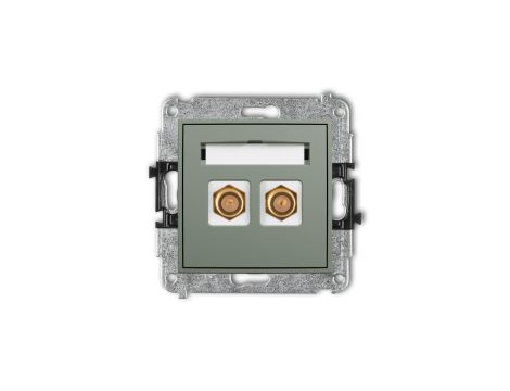 ICON Mechanizm gniazda antenowego podwójnego typu F (SAT) pozłacany szałwiowy 61IGF-2.1