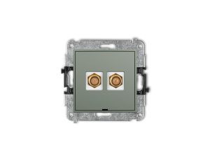 ICON Mechanizm gniazda antenowego podwójnego typu F (SAT) pozłacany, bez pola opisowego szałwiowy 61IGFBO-2.1