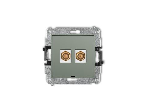 ICON Mechanizm gniazda antenowego podwójnego typu F (SAT) pozłacany, bez pola opisowego szałwiowy 61IGFBO-2.1