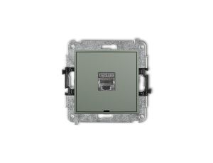 ICON Mechanizm gniazda komputerowego pojedynczego 1xRJ45, kat. 5e, ekranowany, 8-stykowy, bez opisu szałwiowy 61IGKBO-1e
